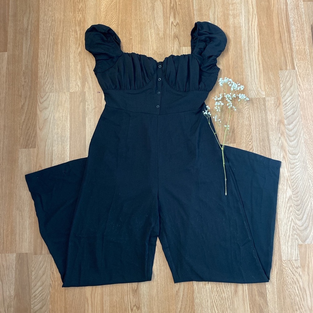 NWT Nasty Gal puff sleeve jumpsuit